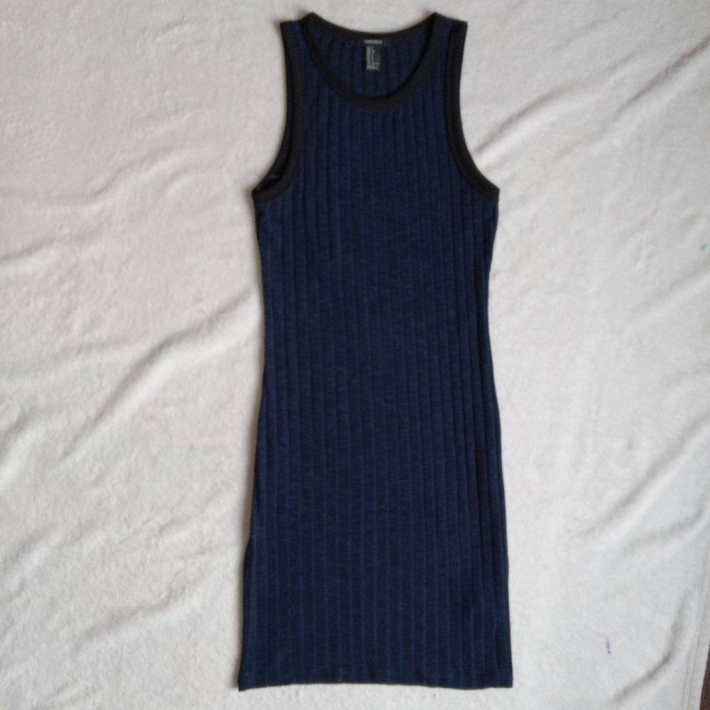 Forever 21 Dark Blue Ribbed Tank Dress size Small - Picture 1 of 7